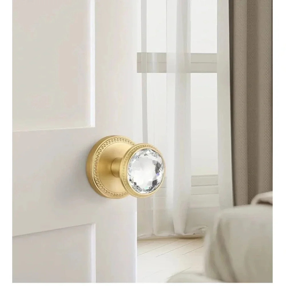 BNIB Crystal Dummy Door Knobs (2-Pack) Brass and Crystal - Picture 3 of 9